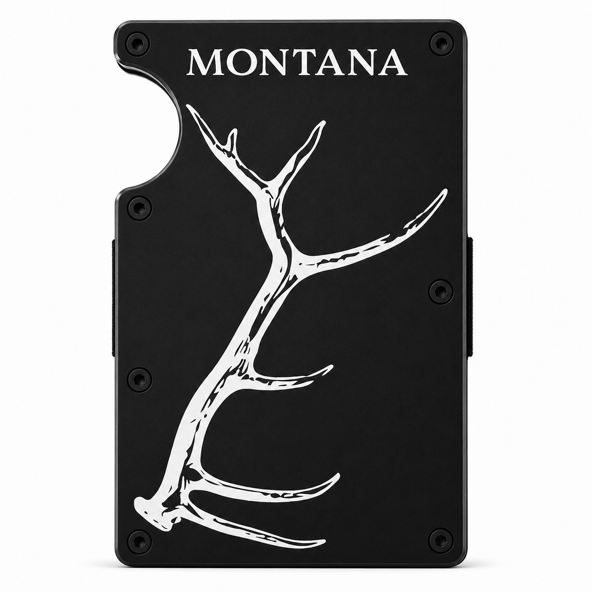 Montana Elk Shed Laser Engraved RFID Wallet