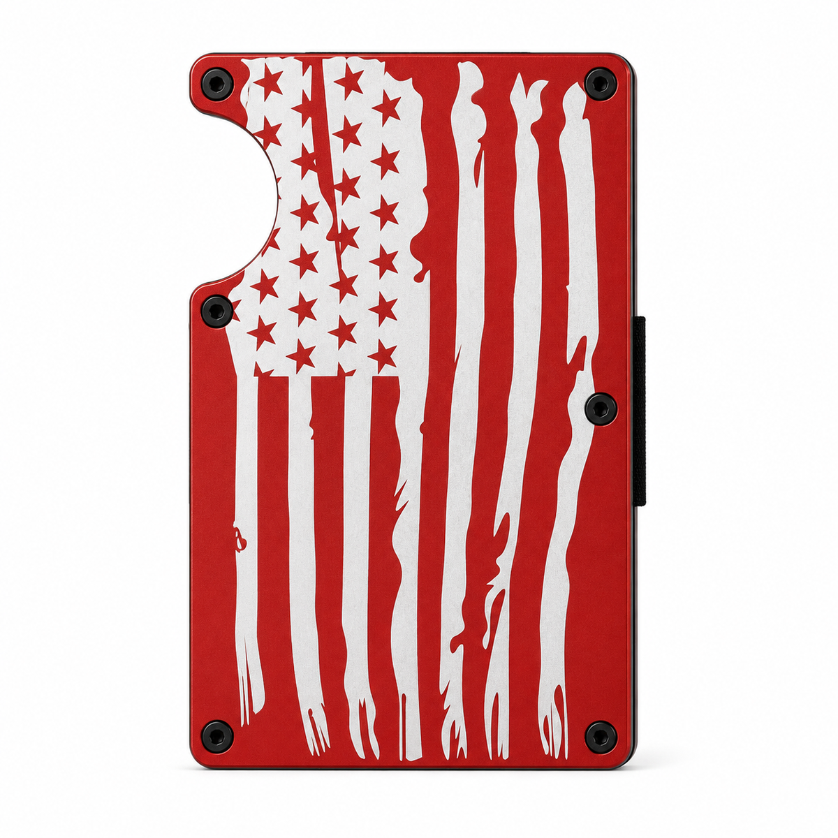 Tattered American Flag Laser Engraved RFID Wallet